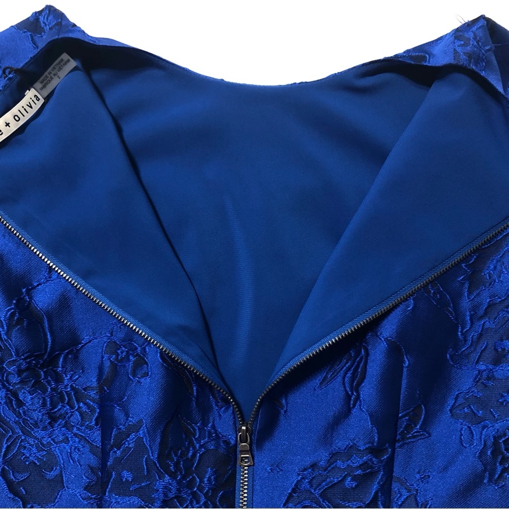 Alice & Olivia Color Palace Blue Ruffle Hem N.W.T.Dress Size 2 Retails‎ $ 295.00 - Picture 4 of 13